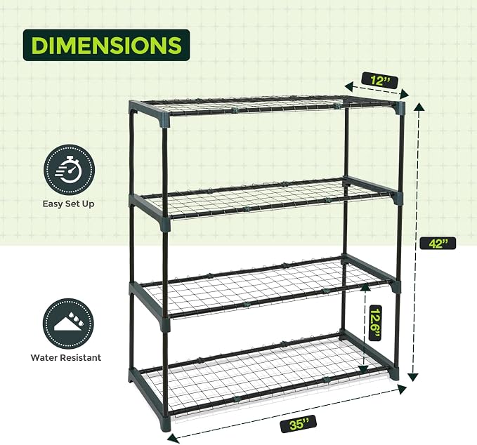 EAGLE PEAK Greenhouse Shelving Staging Double 4 Tier, Outdoor/Indoor Plant - Image 3
