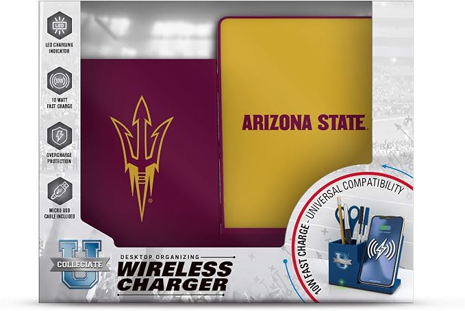 SOAR NCAA Unisex Cell Phone Wireless Charging Stand and Desktop Organizer - Image 3