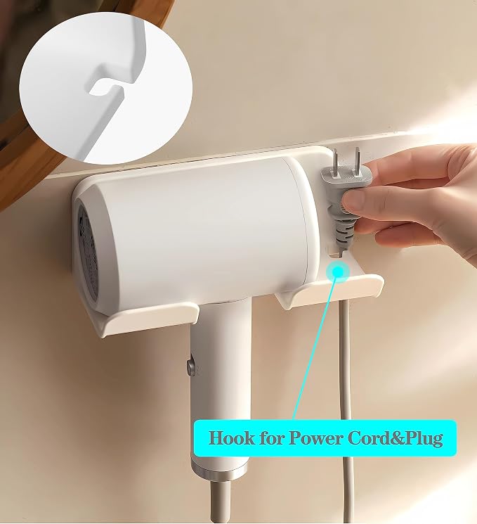 Universal Hair Dryer Holder, Blow Dryer Hanger Wall Mount - Image 4