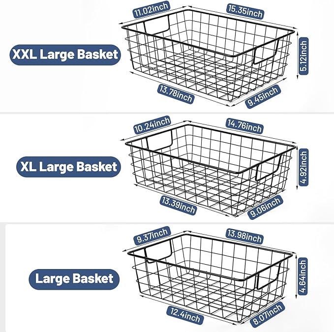 3 Pack Extra Large Wire Basket - Image 4