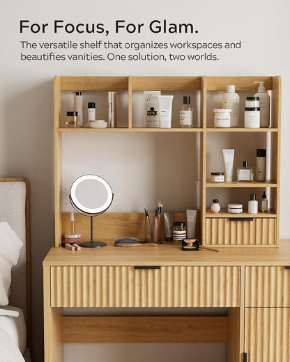 Desktop Bookshelf, Wood Desk Shelf - Image 4