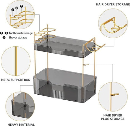 shuang qing 2 Tier Bathroom Counter Organizer - Image 4