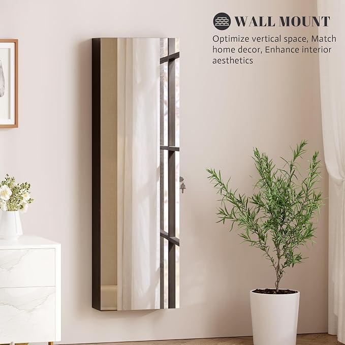 Vlsrka 47.2" LED Jewelry Armoire Organizer, Wall/Door Mounted - Image 7
