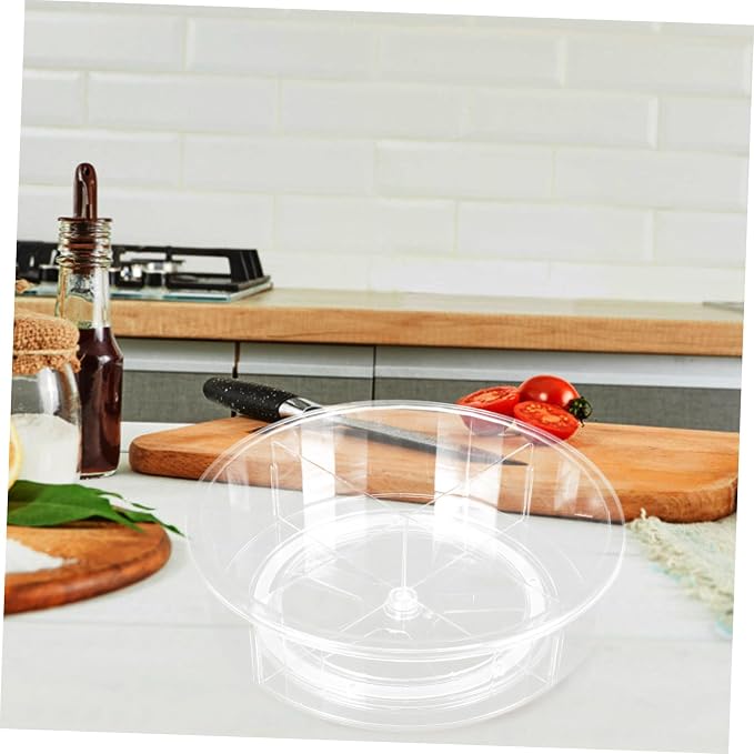 Rotating Spice Rack and Makeup Organizer Transparent Storage Tray - Image 8