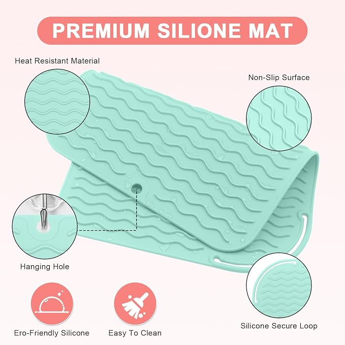 Plus Size Silicone Heat Resistant Mat, Portable Travel Hot Tools Pad Cover - Image 3