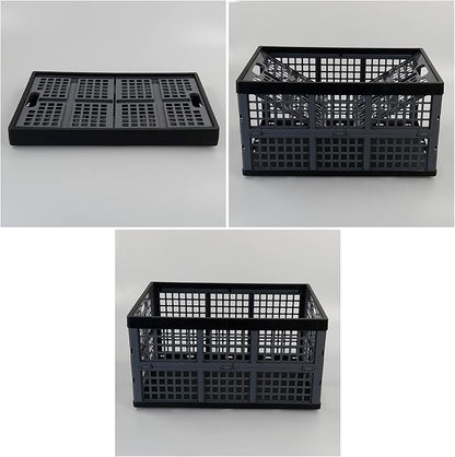 42 Liter Plastic Collapsible Storage Crate, Stacking Folding Crate, 4 Pack - Image 4