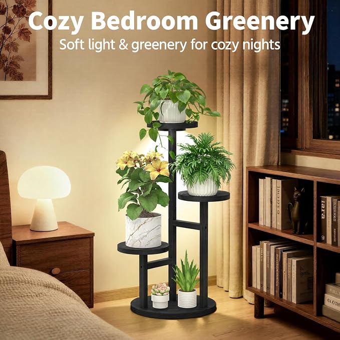 LASZOLA 3 Tiered Wood Plant Stand Indoor Corner - Image 2