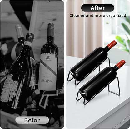 TONLEA Countertop Wine Rack, Metal Small Wine Rack, Tabletop Wine Storage Stand - Image 3