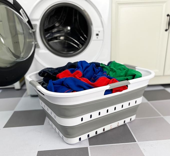 SAMMART 42L Collapsible Plastic Laundry Basket - Image 3