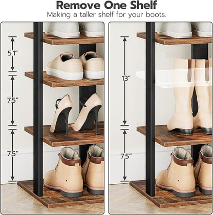 HOOBRO 8 Tiers Vertical Shoe Rack, Wooden Shoe Storage Organizer - Image 3