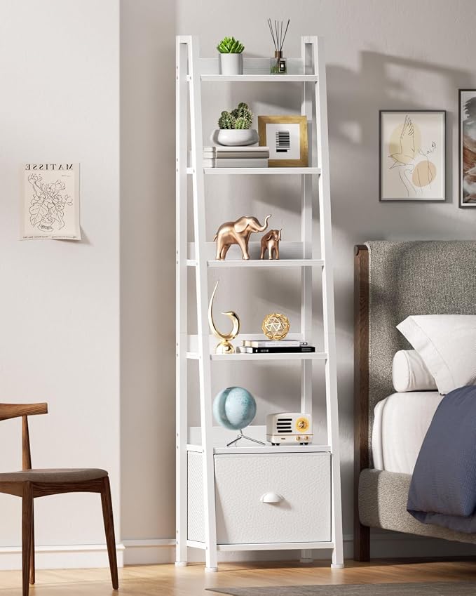 Furologee 6 Tier Ladder Shelf, Ladder Bookshelf - Image 7