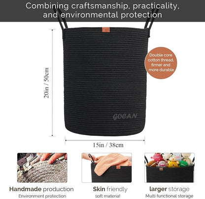 large tall sturdier Laundry Hamper Basket Woven Storage Baskets - Image 3