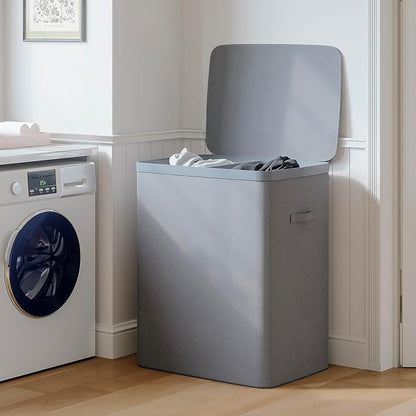 Laundry Hamper with lid, 100L Large Capacity Foldable Laundry Basket with Dual - Image 6