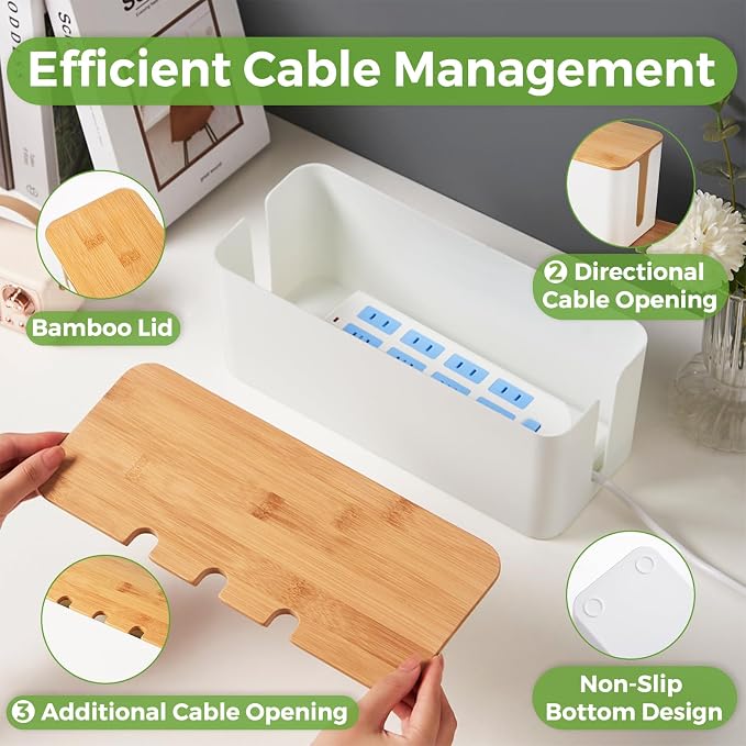 Cable Management Box, Cord Cable Organizer Box - Image 2