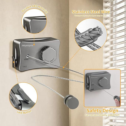 Retractable Clothesline Indoor & Outdoor, Non-Sagging Wall Mounted Drying Rack - Image 5