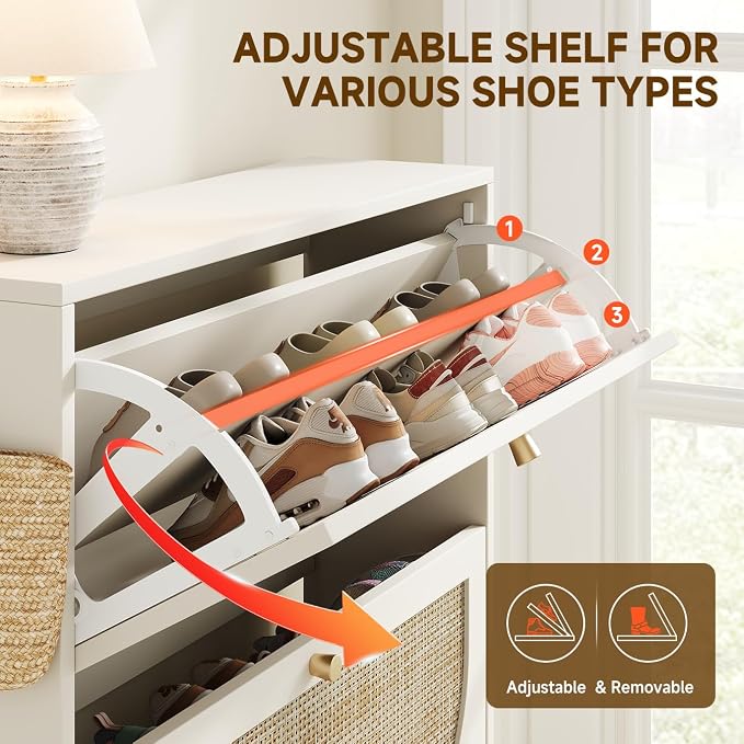Nicetree Shoe Cabinet Storage for Entryway Slim 9.5" Freestanding Floor Base - Image 6