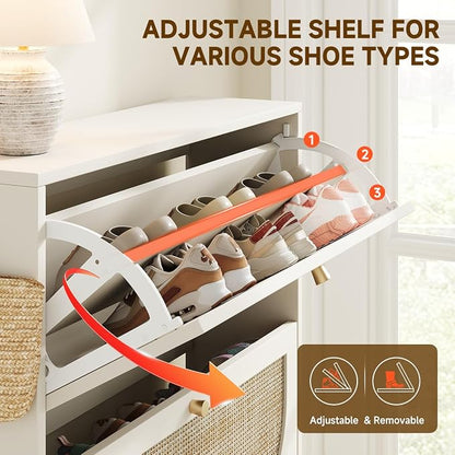 Nicetree Shoe Cabinet Storage for Entryway Slim 9.5" Freestanding Floor Base - Image 6