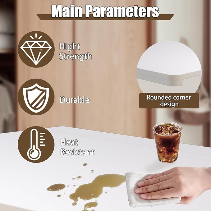 MM MELISEN Wall Mounted Folding Table, 23.6"L x 15.7"W, Space-Saving Design - Image 8