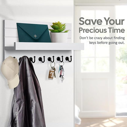 HONJIN Key Holder for Wall: Upgraded 7 Sturdy Key Hooks Easy Installation Mail - Image 3