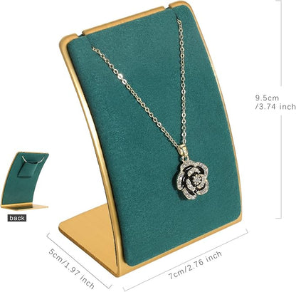 GemeShou Green Necklace display stand, Velvet Jewelry necklace display holder - Image 4