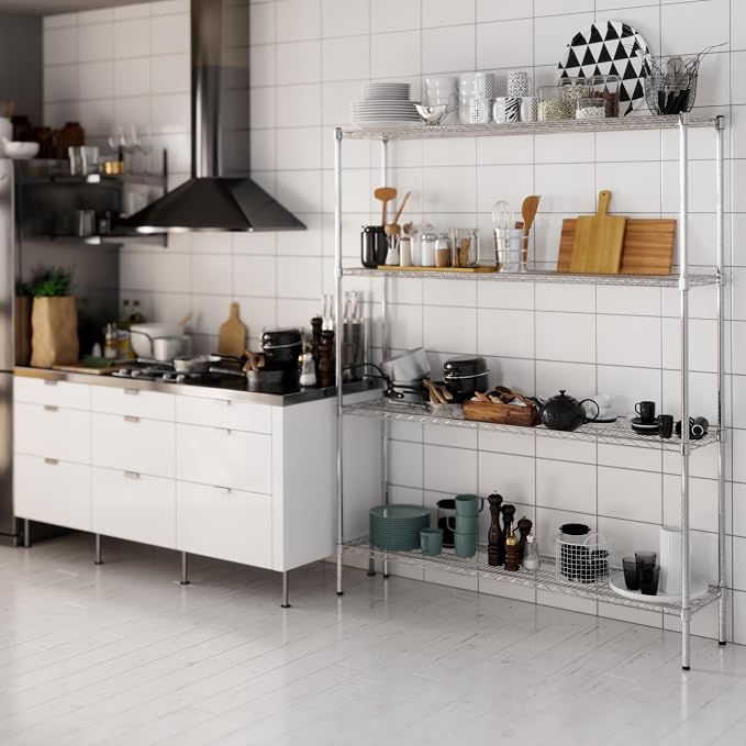 14" Deep x 60" Wide x 74" Height Wire Shelving Kit | 4-Tier | NSF Commercial - Image 7