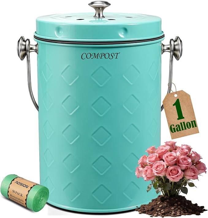 AOSION Countertop Compost Bin Kitchen, Odorless Indoor Compost Bin by AOSIONUSA