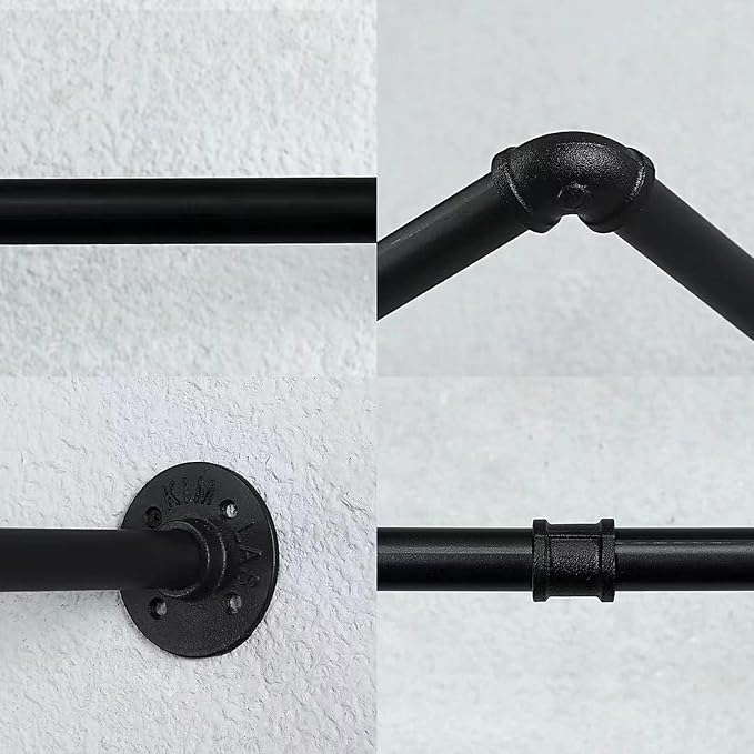 Oroonoko 36inch Industrial Pipe Clothes Rack Wall Mount - Image 5