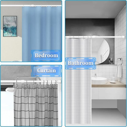 Spring Tension Curtain Rod 43-75 Inches White, Adjustable Extension Shower - Image 7