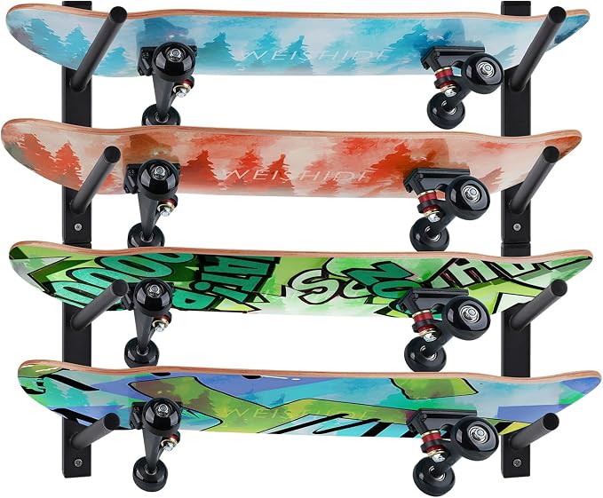 BiJun Skateboard Wall Mount, Snowboard Wall Mount Display, Horizontal Ski Wall by BiJun