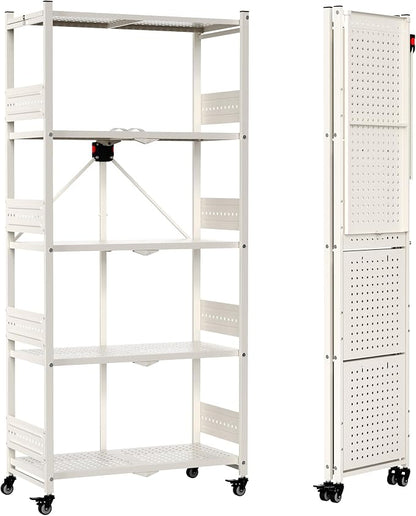 WORKPRO 5-Tier Folding Shelf, No-Assembly Metal Storage Rack by WORKPRO