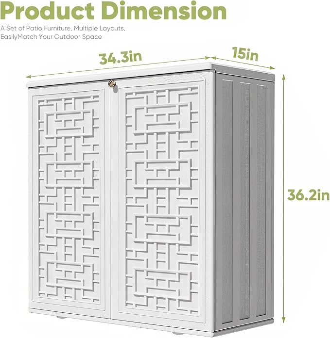 Outdoor Storage Cabinet, 62 Gallon Resin Storage Box, Furniture Cushions - Image 3