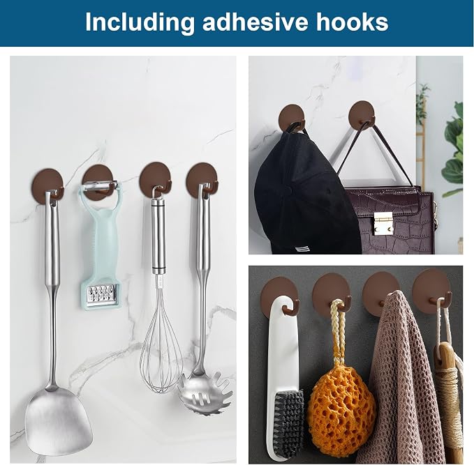 Diesisa Razor Holder for Shower + Adhesive Wall Hooks, Premium 304 Stainless - Image 3