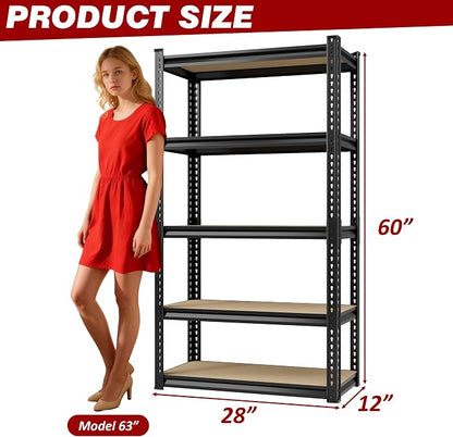 Heavy Duty Garage Shelving, 5-Tier Garage Storage Shelves, 2025LBS Storage - Image 3