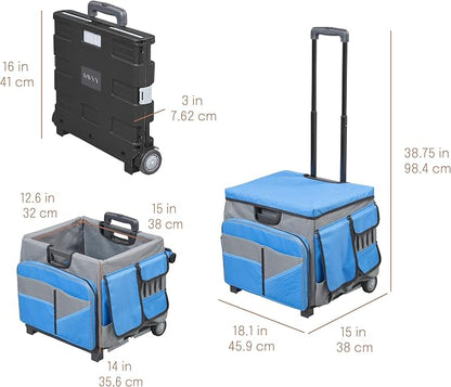 Mobile Utility Cart with Storage Organizer Bag, Rolling Cart - Image 2