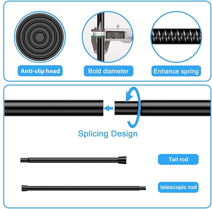 2 Pack Spring Tension Rod, Adjustable 26-39 Inch No Drill, Fits Windows Kitchen - Image 2