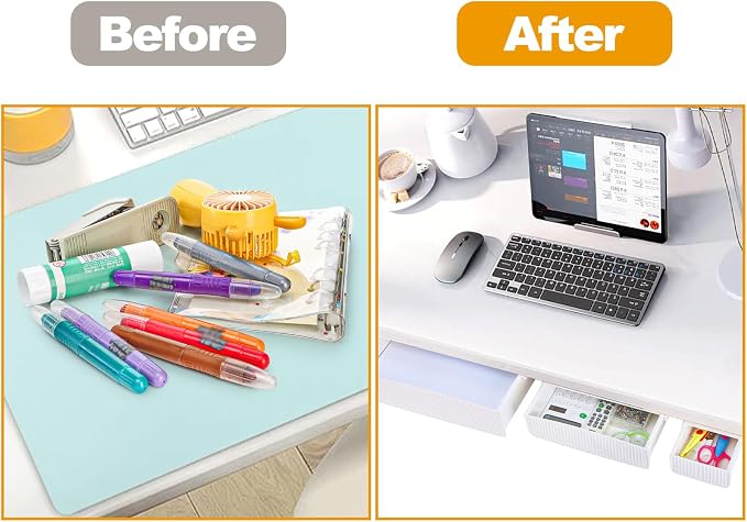 YOUEON 3 Pack Under Desk Drawer Slide Out, Self-Adhesive Under Table Drawer - Image 6