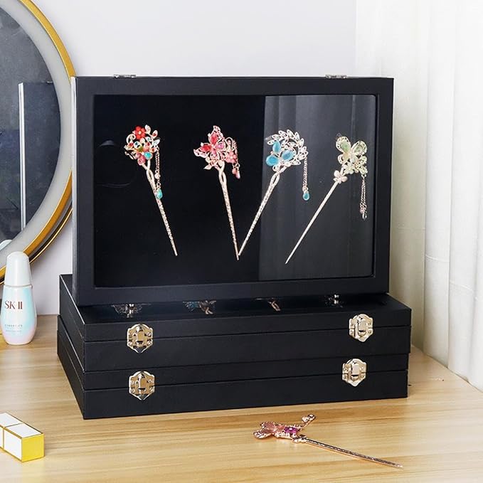 TANG SONG 11'' x 7.9'' Brooch Storage Box Lapel Pin Display Case Jewelry - Image 5