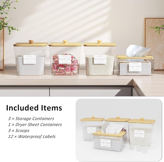 Vincona Laundry Room Organization and Storage, Laundry Pods Container and Dryer - Image 2