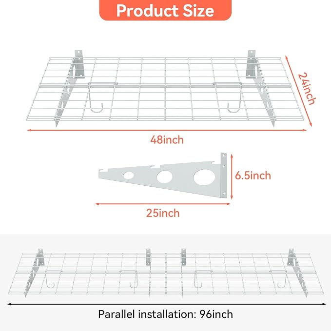 TORACK 2-Pack Garage Wall Shelves - Image 3