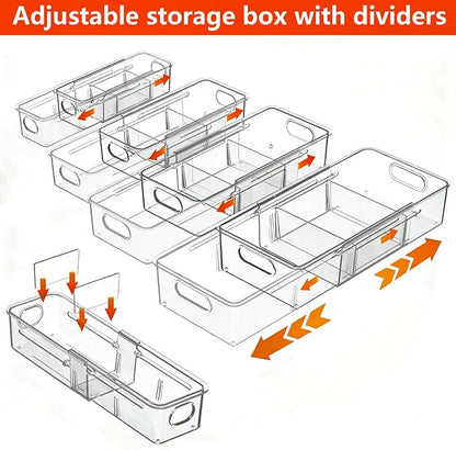 REBECAT 4 Pcs Expandable Clear Drawer Organizers, Adjustable Drawer Organizer - Image 4