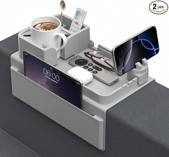 Couch Arm Cup Holder CLESOO Couch Arm Tray Anti-Slip Couch Cup Holder Silicone by CLESOO