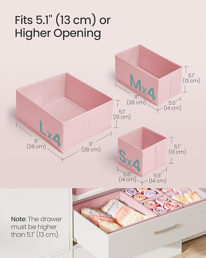 SONGMICS Drawer Organizers, Dresser Divider Organizers, Foldable Fabric Storage - Image 4