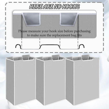 3 Pack Large Laundry Sorter Replacement Bags, Hamper Cart Removable Replacement - Image 3