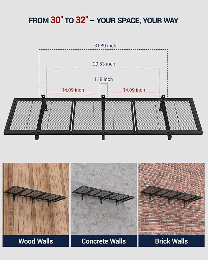 2 Pack Garage Wall Shelving, 46 x 12.5 in Heavy Duty Garage Shelves Wall Mounted - Image 3