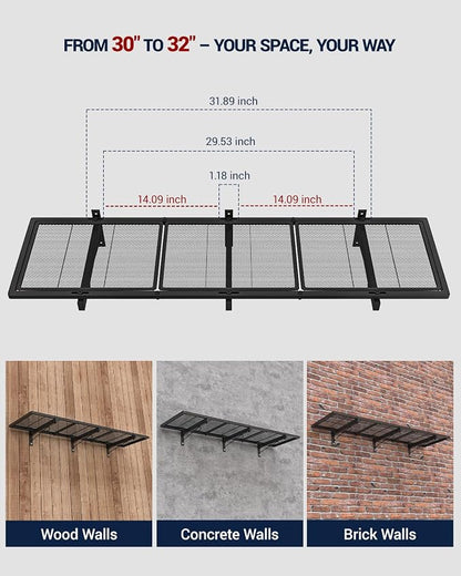 Garage Wall Shelf, 46 x 12.5 in Heavy Duty Garage Wall Shelving, Metal Floating - Image 5