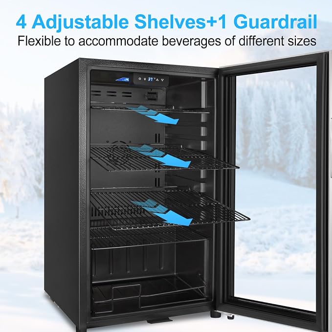 Beverage Refrigerator 126 Can, Mini Beverage Fridge Small Beverage Cooler - Image 5