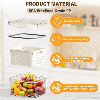 4 Pcs Fruit Storage Containers for Fridge - Image 3