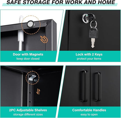 SISESOL Metal Storage Cabinet Locked Steel Cabinet - Image 5
