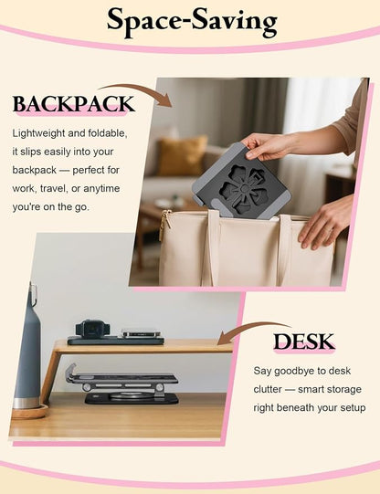 Tablet Stand for iPad, 360° Rotating Aluminum Foldable Holder – Adjustable Desk - Image 7