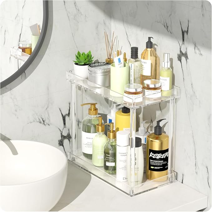 NPPLUS Acrylic Bathroom Counter Organizer, 2-Tier Tray Vanity Counter Organizer - Image 2